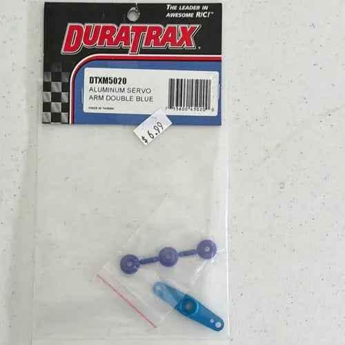 Duratrax Aluminum Servo Arm Double Blue-DiecastModeler.com