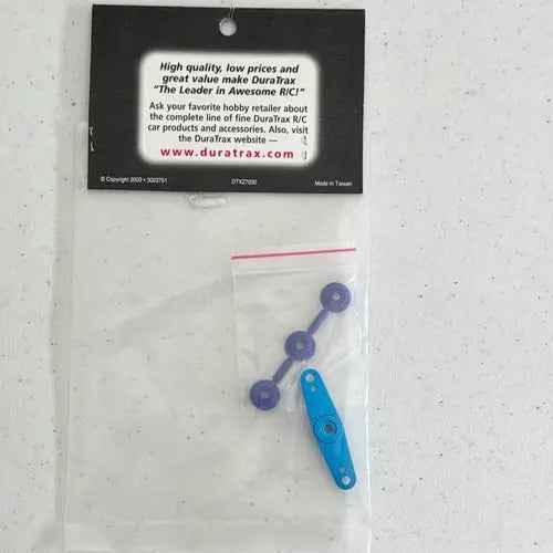 Duratrax Aluminum Servo Arm Double Blue-DiecastModeler.com
