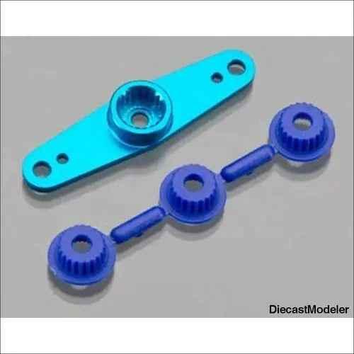 Duratrax Aluminum Servo Arm Double Blue-DiecastModeler.com