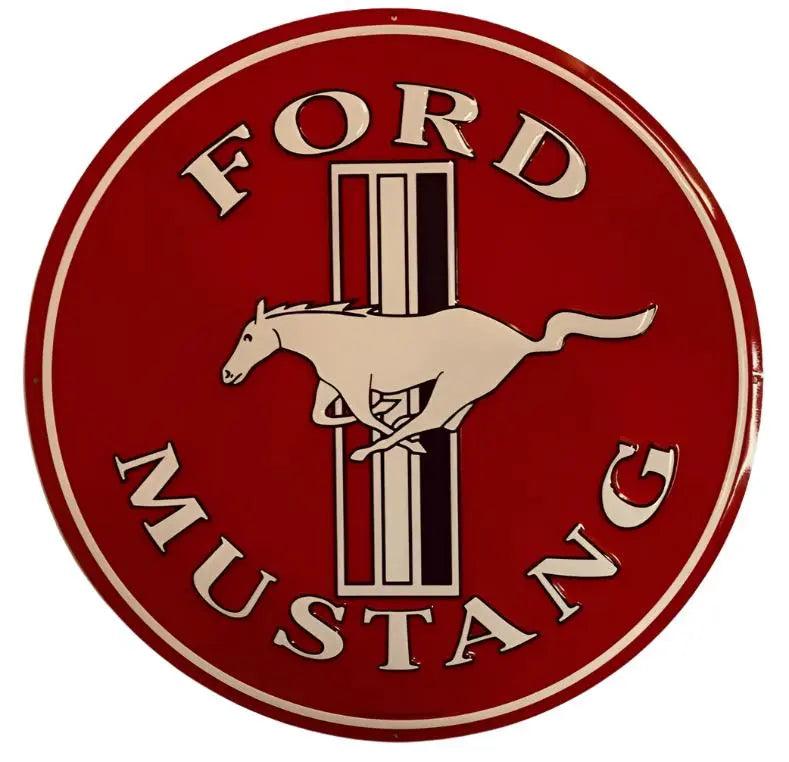 Ford Mustang Sign  24 inch Round-DiecastModeler.com
