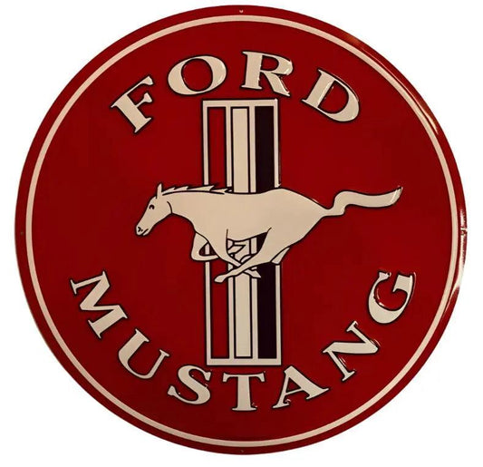 Ford Mustang Sign  24 inch Round-DiecastModeler.com