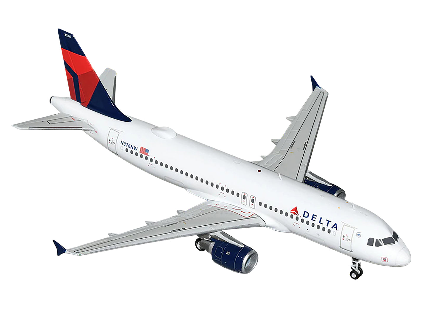 Airbus A320 Commercial Aircraft "Delta Air Lines" (N376NW) White with Red and Blue Tail "Gemini 200" Series 1/200 Diecast Model Airplane by GeminiJets