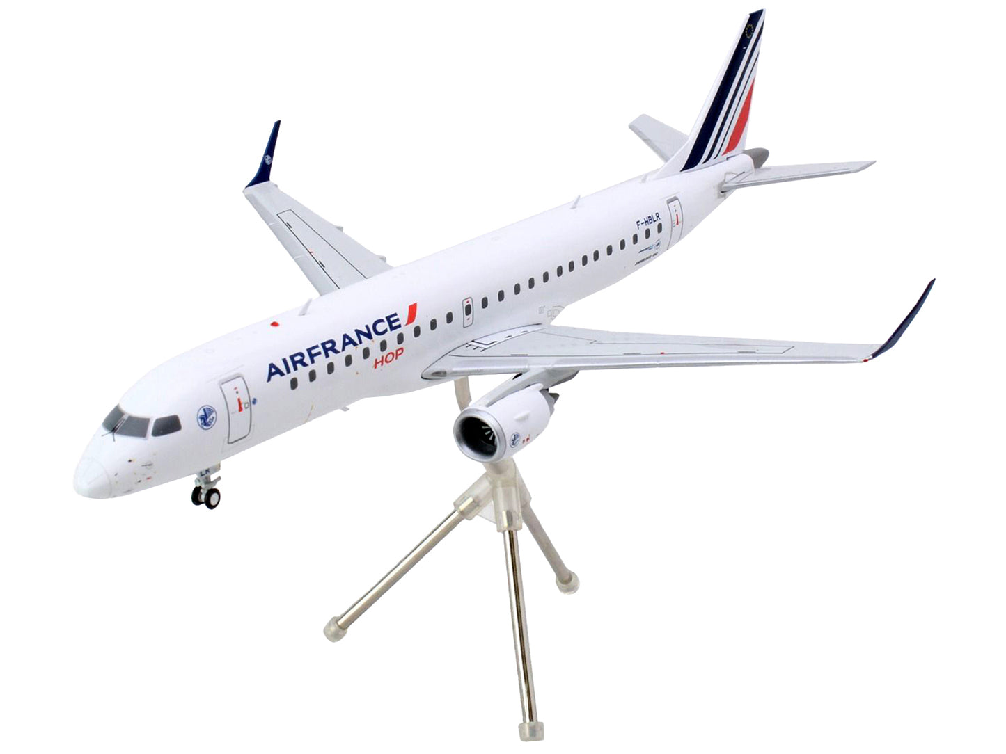 Embraer ERJ-190 Commercial Aircraft "Air France Hop" (F-HBLN) White with Striped Tail "Gemini 200" Series 1/200 Diecast Model Airplane by GeminiJets-DiecastModeler.com