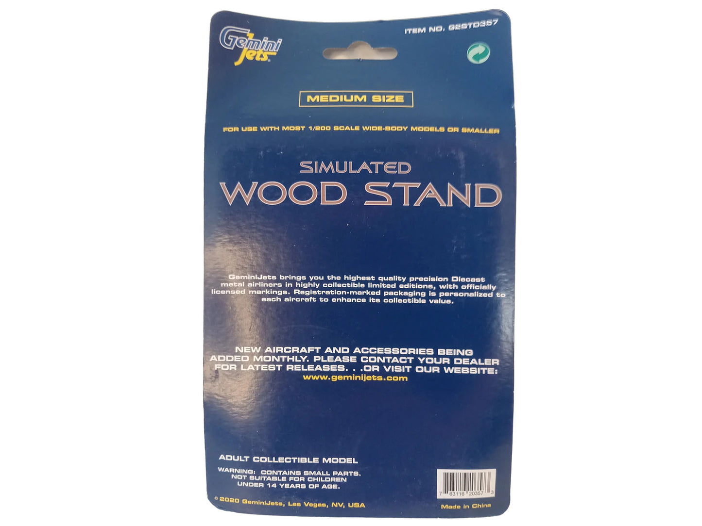 Simulated Wood Display Stand (Medium Size) for 1/200 Scale Models by GeminiJets-DiecastModeler.com