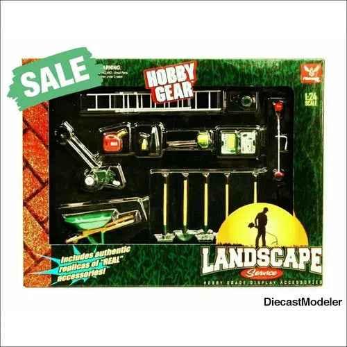 Garage Diorama Accessory Set - Hobby Gear Landscape Service(1/24 Scale)-DiecastModeler.com