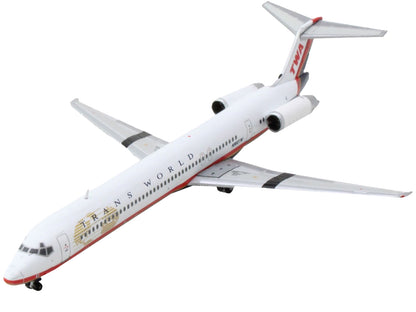 McDonnell Douglas MD-82 Commercial Aircraft "Trans World Airlines" White with Red Stripes 1/400 Diecast Model Airplane by GeminiJets