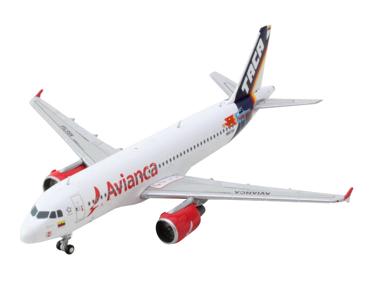 Airbus A320 Commercial Aircraft "Avianca Airlines" White with Tail Stripes 1/400 Diecast Model Airplane by GeminiJets