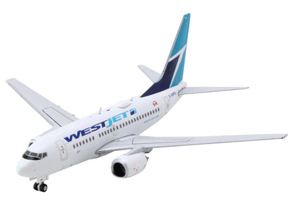 Boeing 737-600 Commercial Aircraft "Westjet Airlines" (C-GWSL) White with Blue Tail 1/400 Diecast Model Airplane by GeminiJets
