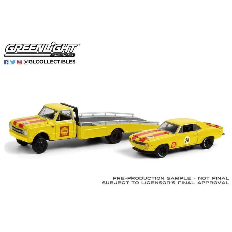 GL - 1:64 Scale 1967 Chevrolet C-30 Ramp Truck & 69 Camaro - Shell Oil-DiecastModeler.com