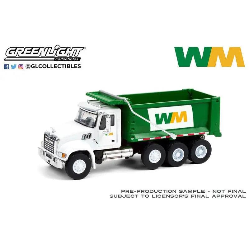 GL - 1:64 scale 2020 Mack Granite Dump Truck - Waste Management-DiecastModeler.com