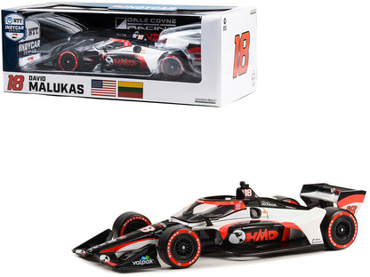 Dallara IndyCar #18 David Malukas "HMD Trucking" Dale Coyne Racing with HMD Motorsports (Road Course Configuration) "NTT IndyCar Series" (2023) 1/18 Diecast Model Car by Greenlight-DiecastModeler.com