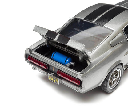 1967 Ford Mustang Custom "Eleanor" Gray Metallic with Black Stripes "Gone in 60 Seconds" (2000) Movie 1/18 Diecast Model Car by Greenlight