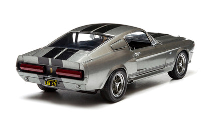 1967 Ford Mustang Custom "Eleanor" Gray Metallic with Black Stripes "Gone in 60 Seconds" (2000) Movie 1/18 Diecast Model Car by Greenlight