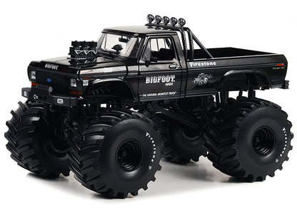1974 Ford F-250 Monster Truck with 66-Inch Tires Black Bandit Edition "Bigfoot #1" "Kings of Crunch" Series 1/18 Diecast Model Car by Greenlight