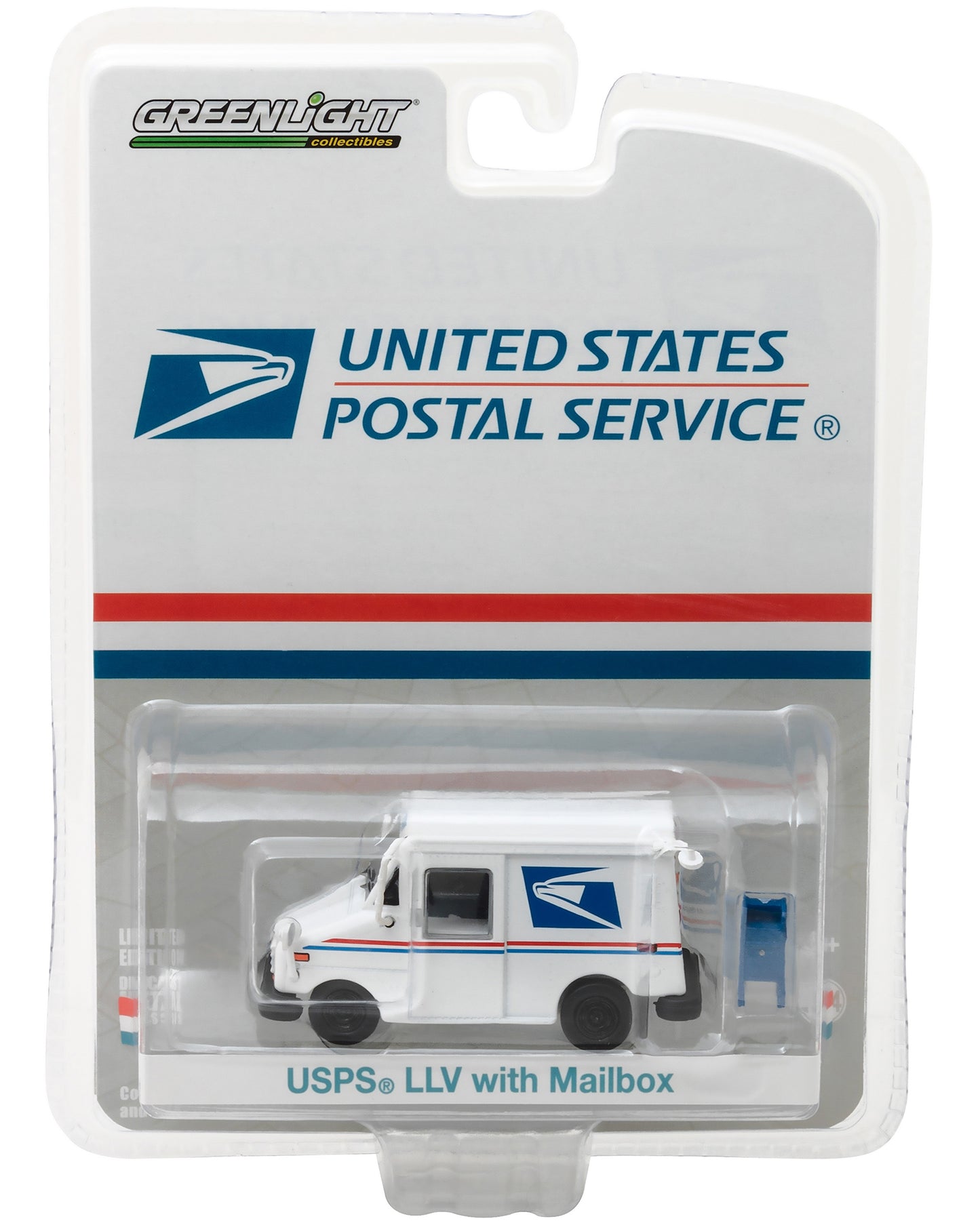 "United States Postal Service" (USPS) Long Life Postal Mail Delivery Vehicle (LLV) with Mailbox Accessory "Hobby Exclusive" 1/64 Diecast Model Car by Greenlight