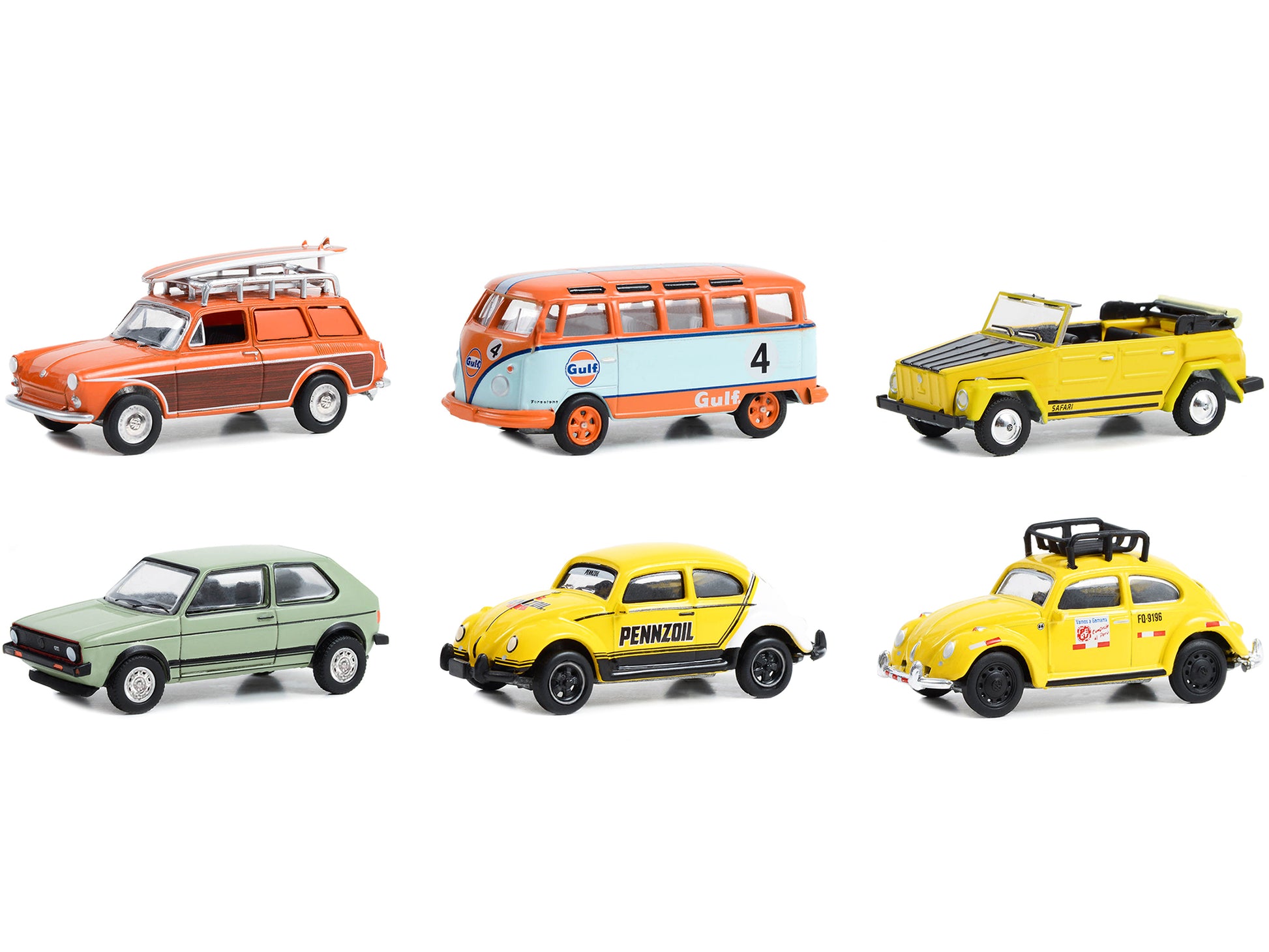 "Club Vee V-Dub" Set of 6 pieces Series 16 1/64 Diecast Model Cars by Greenlight-DiecastModeler.com