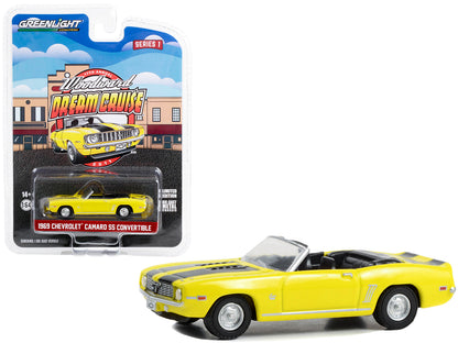 1969 Chevrolet Camaro SS Convertible Yellow with Black Stripes "17th Annual Woodward Dream Cruise Featured Heritage Vehicle" (2011) "Woodward Dream Cruise" Series 1 1/64 Diecast Model Car by Greenlight-DiecastModeler.com