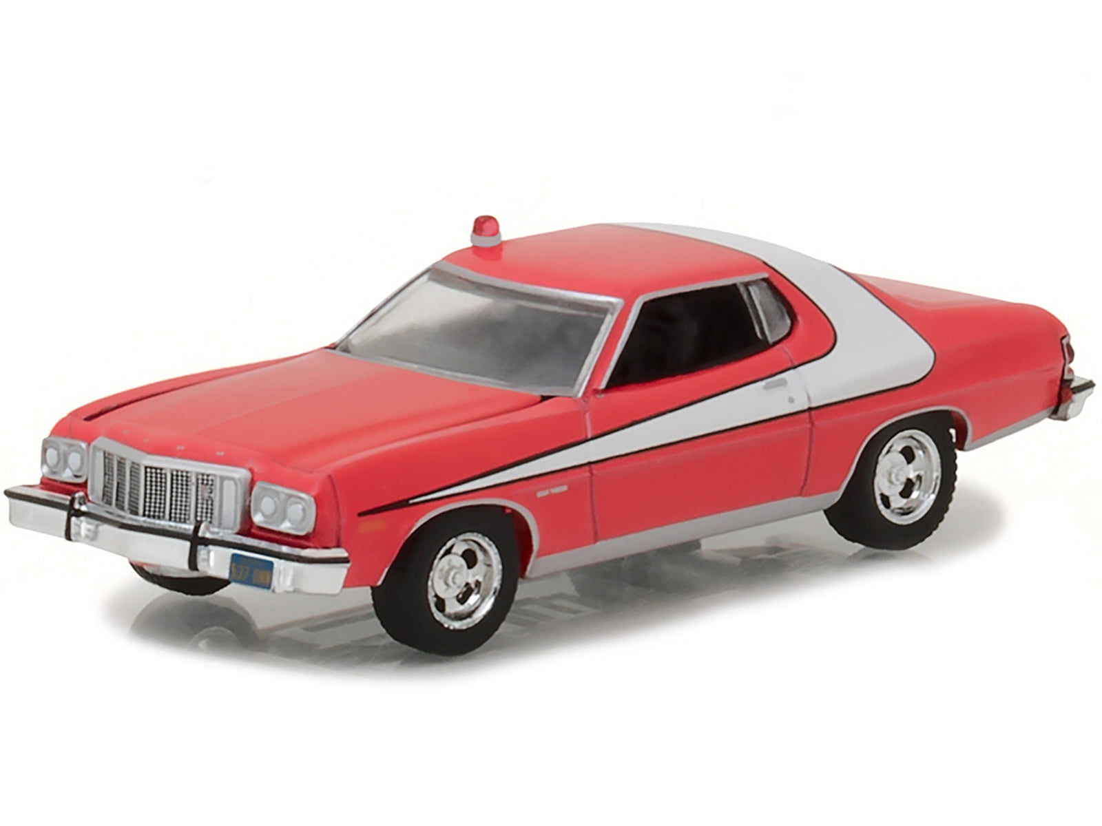 1976 Ford Gran Torino Red with White Stripe "Starsky and Hutch" (1975-1979) TV Series "Hollywood Series" Release 18 1/64 Diecast Model Car by Greenlight-DiecastModeler.com