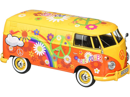 Volkswagen Type 2 (T1) Delivery Van Flower Power 1/24 Diecast Car Model by Motormax-DiecastModeler.com