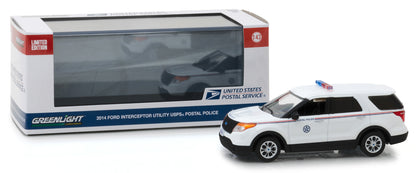 2014 Ford Interceptor Utility Postal Police "United States Postal Service" (USPS) White 1/43 Diecast Model Car by Greenlight