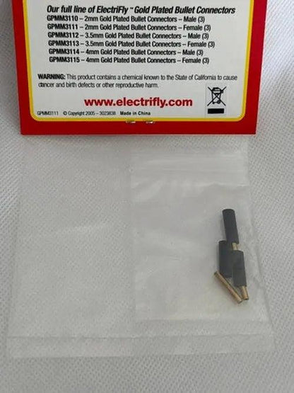 Great Planes Gold Plate Bullet Connector Female 2mm (3)-DiecastModeler.com