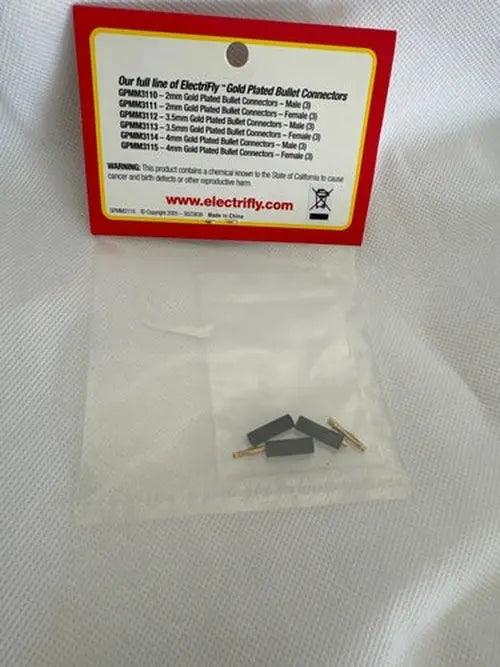 Great Planes Gold Plate Bullet Connector Male 2mm (3)-DiecastModeler.com