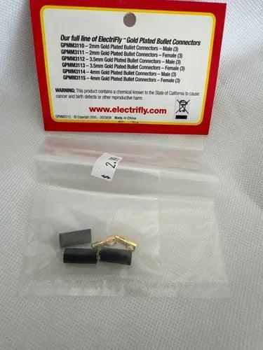 Great Planes Gold Plate Bullet Connector Male 3.5mm (3)-DiecastModeler.com