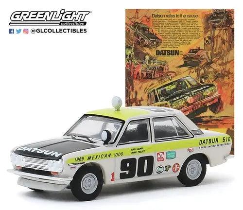 Greenlight - 1-64 Vintage Ad Cars - 1969 Datsun 510 4-Door Sedan - Pkg-DiecastModeler.com