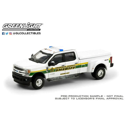 Greenlight - 2018 Ford F-350 Dually - Broward County, FL Sheriff Truck -1:64 die-DiecastModeler.com