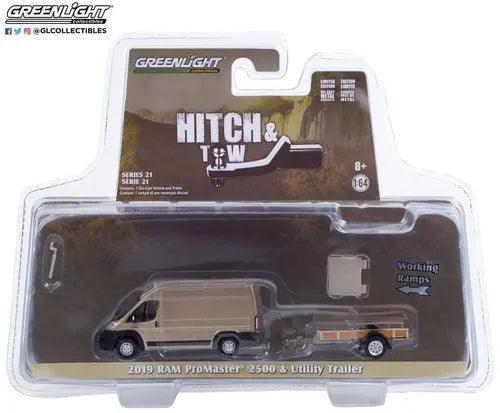 Greenlight - Hitch & Tow Series 21 | 2019 Ram Promaster 2500 Cargo High Roof and-DiecastModeler.com
