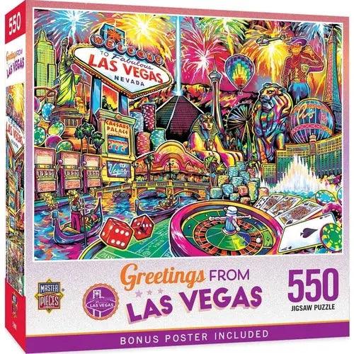 Greetings from LAS VEGAS 550 piece jigsaw puzzle-DiecastModeler.com