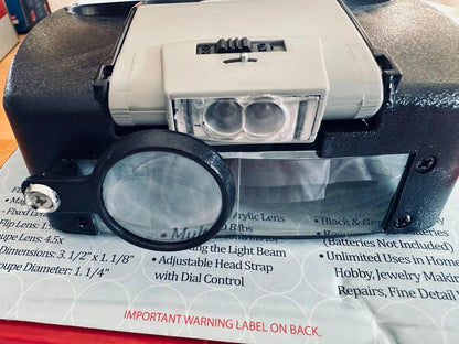 Illuminated Dual Lens Flip-In Head Magnifier-DiecastModeler.com