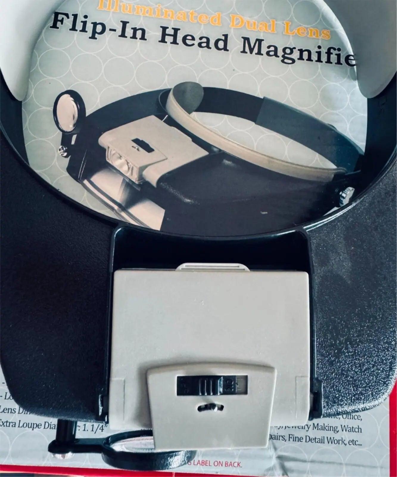 Illuminated Dual Lens Flip-In Head Magnifier-DiecastModeler.com