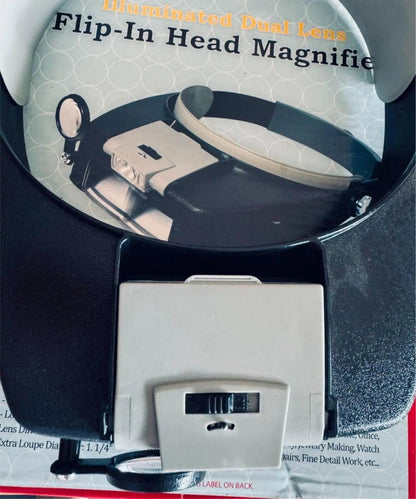 Illuminated Dual Lens Flip-In Head Magnifier-DiecastModeler.com