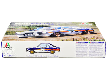 Skill 2 Model Kit Ford Escort RS 1800 Mk.II #2 Lombard RAC Rally (1981) 1/24 Scale Model by Italeri-DiecastModeler.com