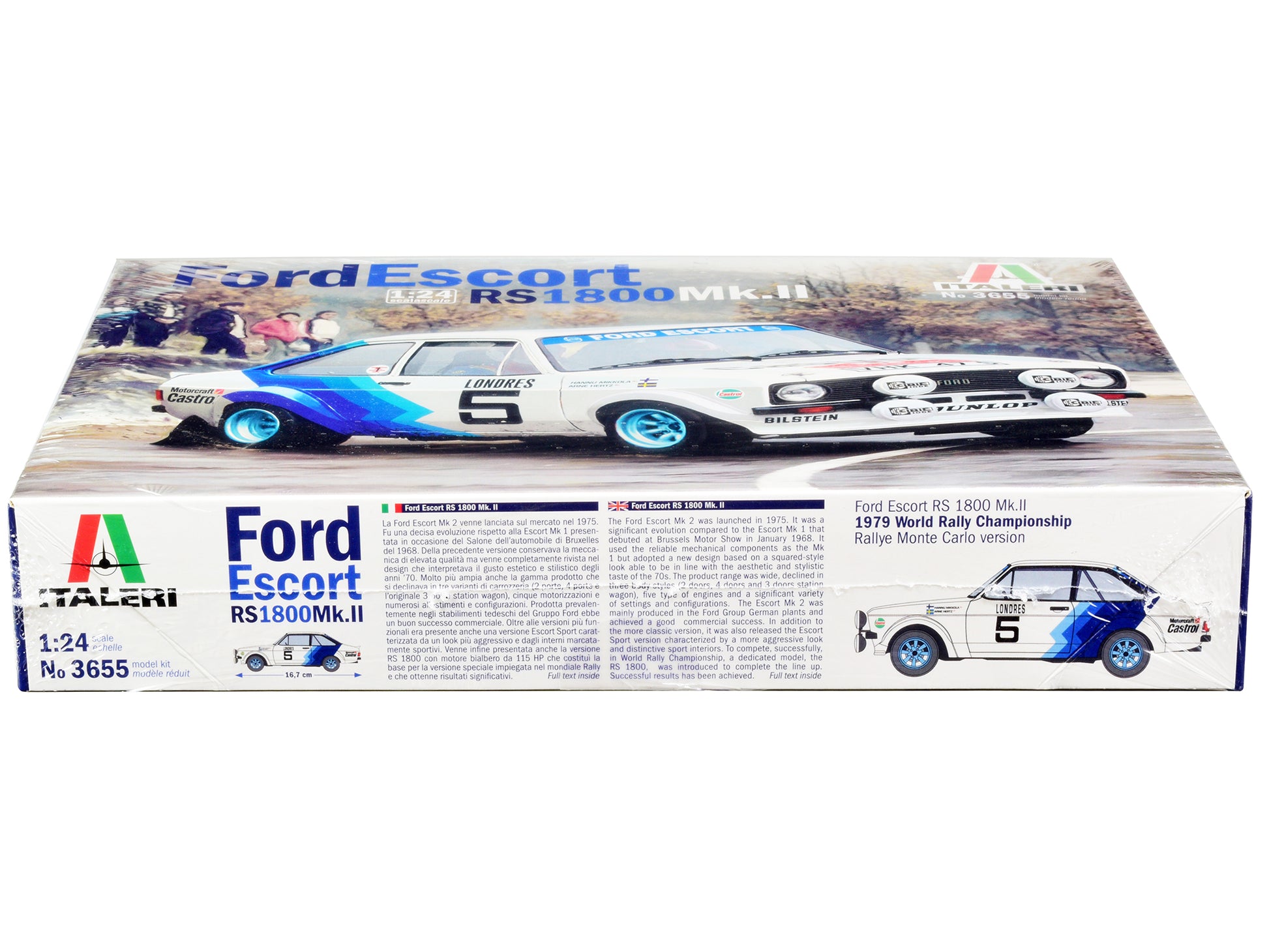 Skill 2 Model Kit Ford Escort RS 1800 Mk.II #5 Rallye Monte Carlo (1979) 1/24 Scale Model by Italeri-DiecastModeler.com