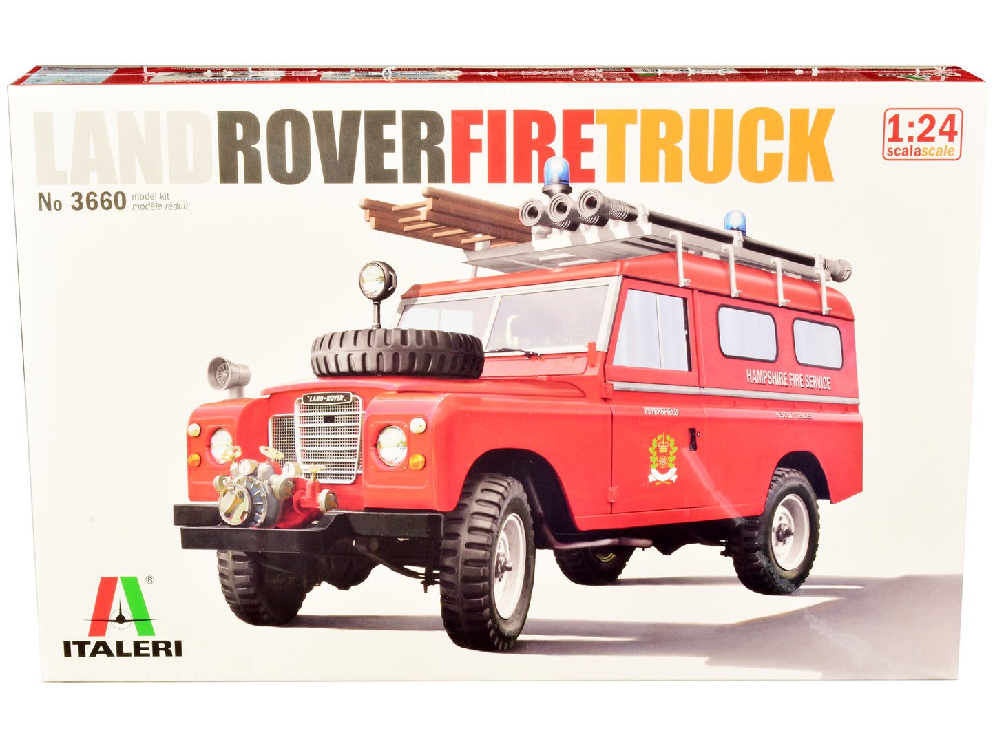 Skill 3 Model Kit Land Rover Fire Truck 1/24 Scale Model by Italeri-DiecastModeler.com