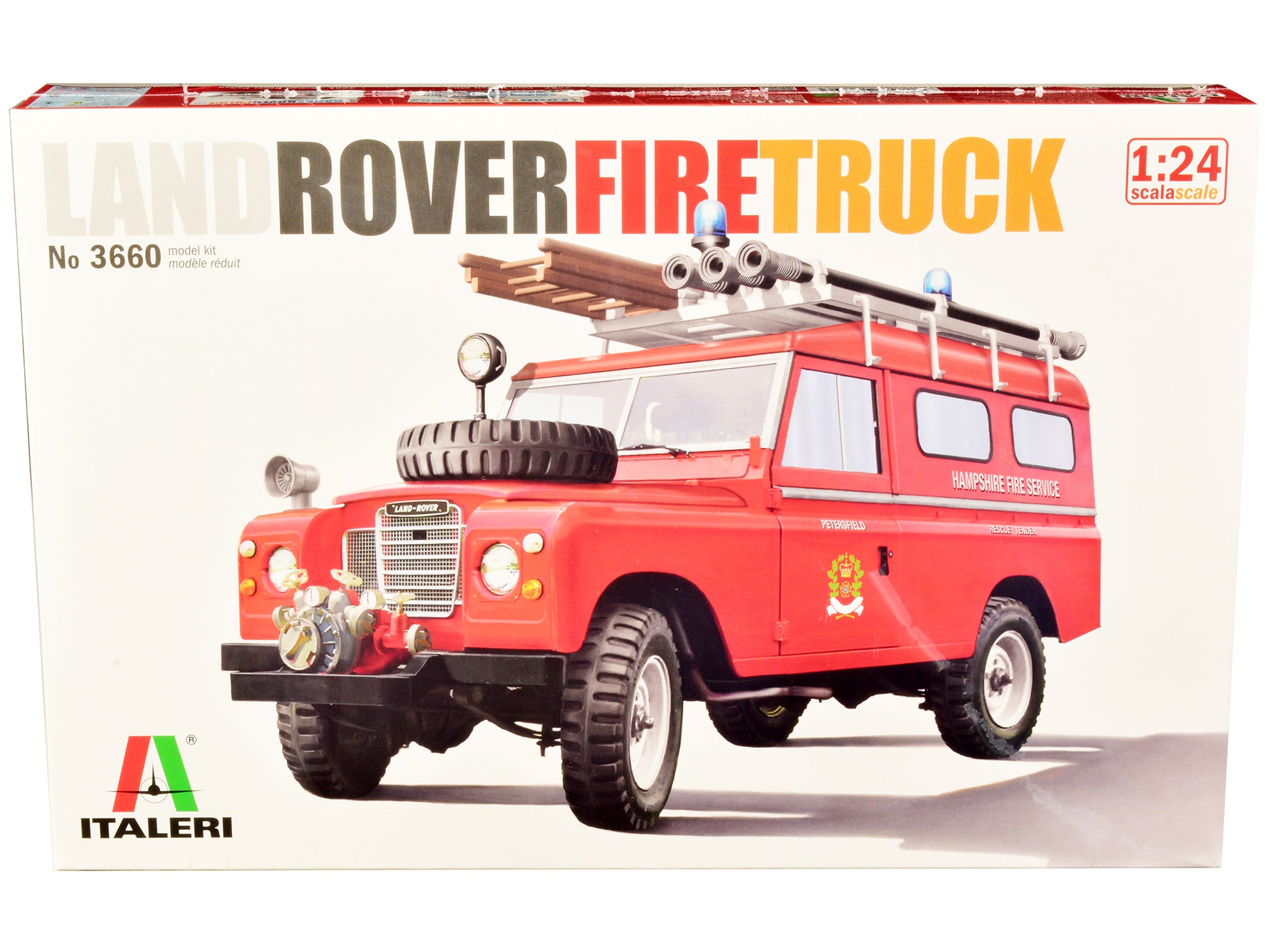 Skill 3 Model Kit Land Rover Fire Truck 1/24 Scale Model by Italeri-DiecastModeler.com