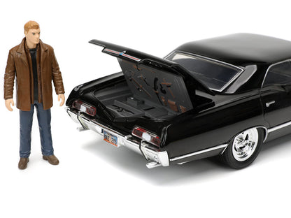1967 Chevrolet Impala SS Sport Sedan Black and Dean Winchester Diecast Figurine "Supernatural" (2005-2020) TV Series "Hollywood Rides" Series 1/24 Diecast Model Car by Jada