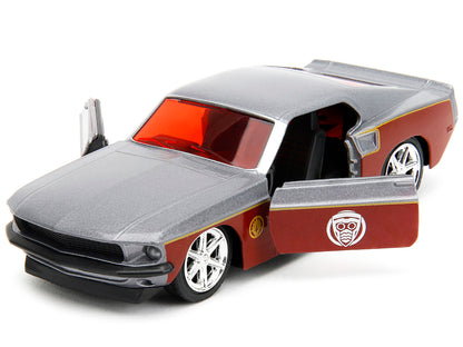 1969 Ford Mustang Silver Metallic and Dark Red and Star Lord Diecast Figure "Marvel Guardians of the Galaxy" "Hollywood Rides" Series 1/32 Diecast Model Car by Jada-DiecastModeler.com