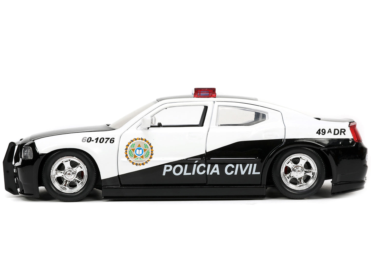 2006 Dodge Charger Police Black and White "Policia Civil" "Fast & Furious" Series 1/24 Diecast Model Car by Jada-DiecastModeler.com