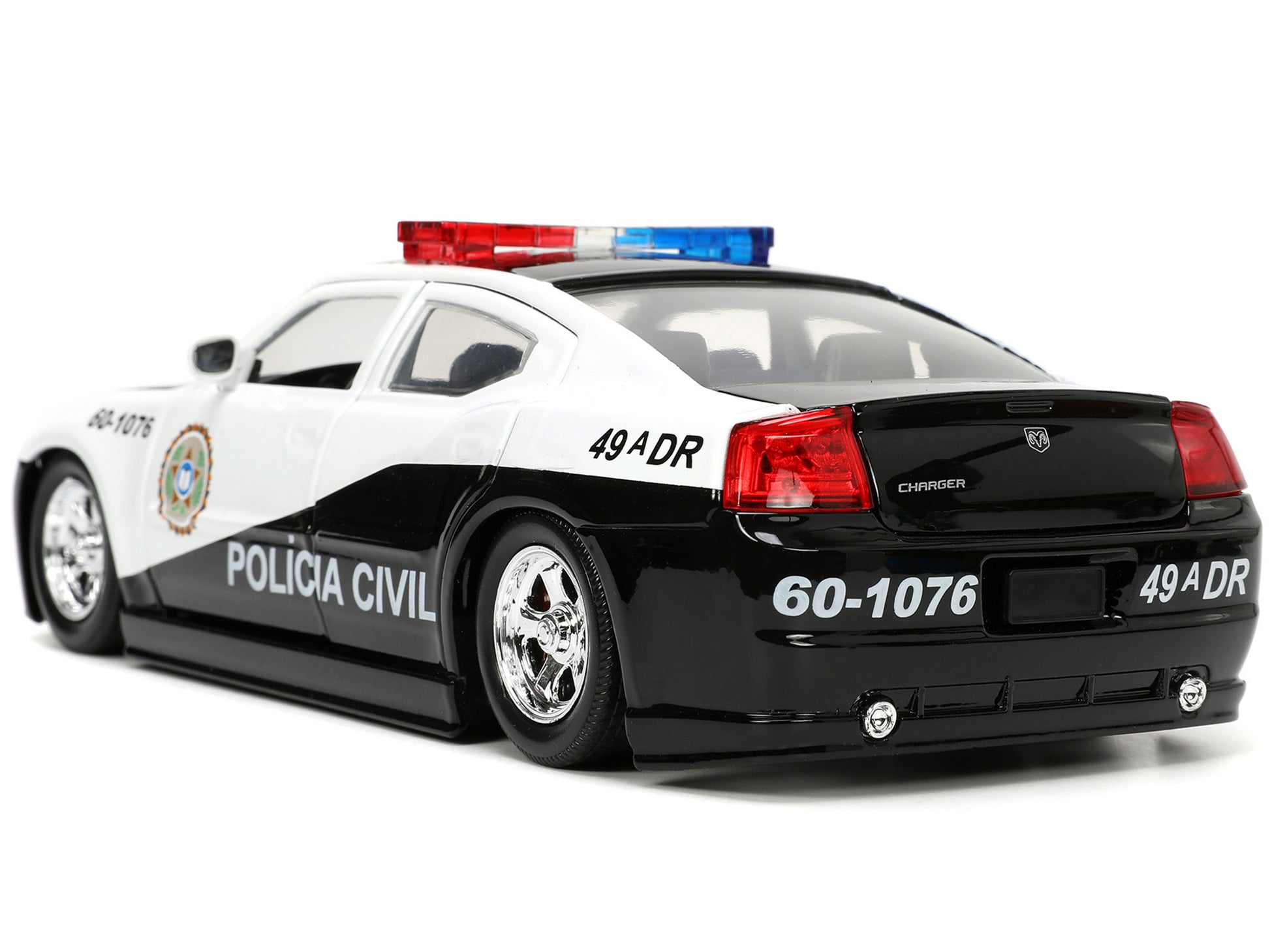 2006 Dodge Charger Police Black and White "Policia Civil" "Fast & Furious" Series 1/24 Diecast Model Car by Jada-DiecastModeler.com