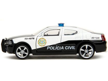 2006 Dodge Charger Police Black and White "Policia Civil" "Fast & Furious" Series 1/32 Diecast Model Car by Jada-DiecastModeler.com