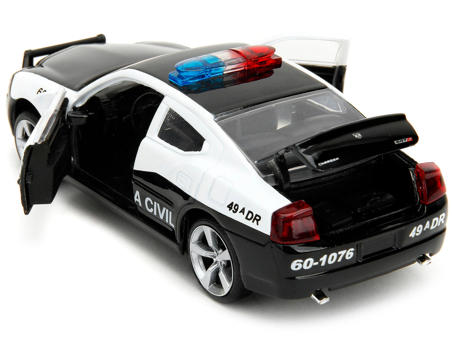 2006 Dodge Charger Police Black and White "Policia Civil" "Fast & Furious" Series 1/32 Diecast Model Car by Jada-DiecastModeler.com