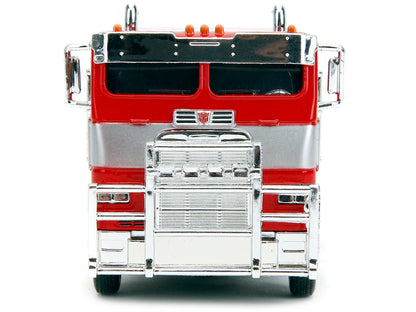 Optimus Prime Tractor Truck Red and Blue with Silver Stripes "Transformers: Rise of the Beasts" (2023) Movie "Hollywood Rides" Series 1/32 Diecast Model Car by Jada-DiecastModeler.com