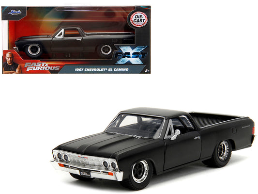 1967 Chevrolet El Camino Matt Black "Fast & Furious" Series 1/32 Diecast Model Car by Jada-DiecastModeler.com