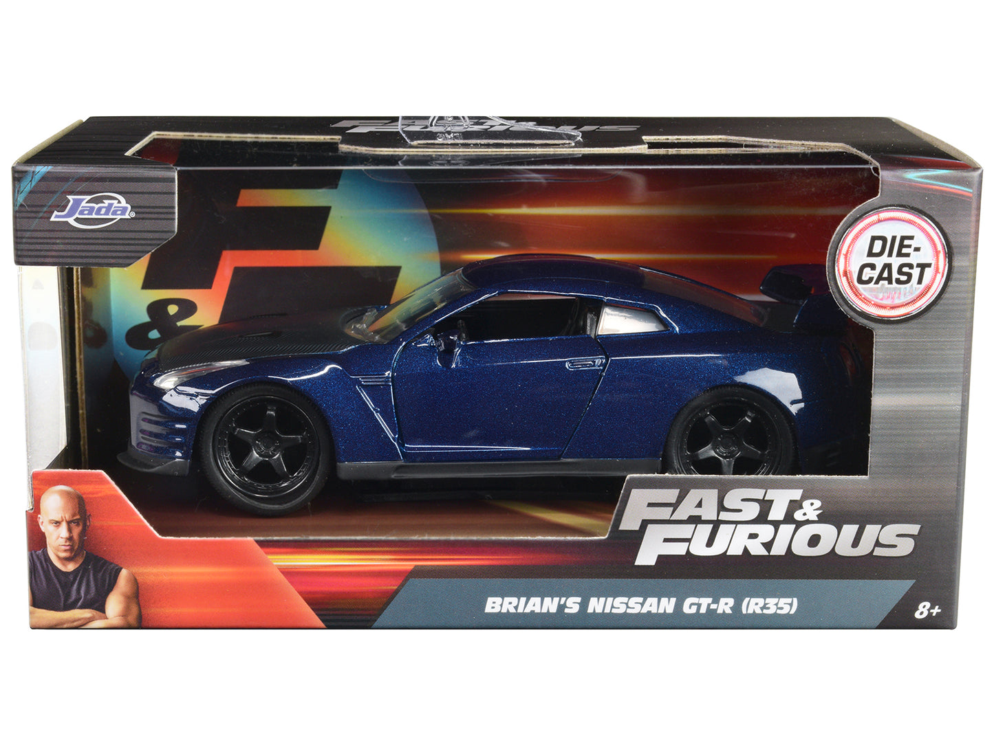 Brian's Nissan GT-R R35 Blue "Fast & Furious 7" Movie 1/32 Diecast Model Car by Jada-DiecastModeler.com