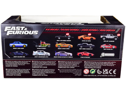 Brian's Toyota Supra Orange with Graphics "Fast & Furious" Movie 1/24 Diecast Model Car by Jada