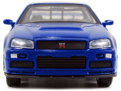 Brian's Nissan Skyline GT-R R34 Blue "Fast & Furious" Movie 1/32 Diecast Car Model by Jada