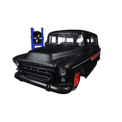 Jada Just Trucks - 1957 Chevy Suburban (Primer Black/Red) 1:24-DiecastModeler.com
